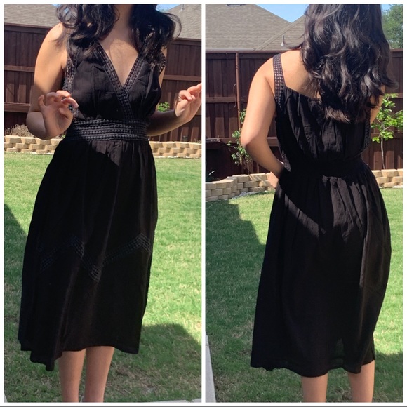 Black Cotton Dress - Picture 2 of 8